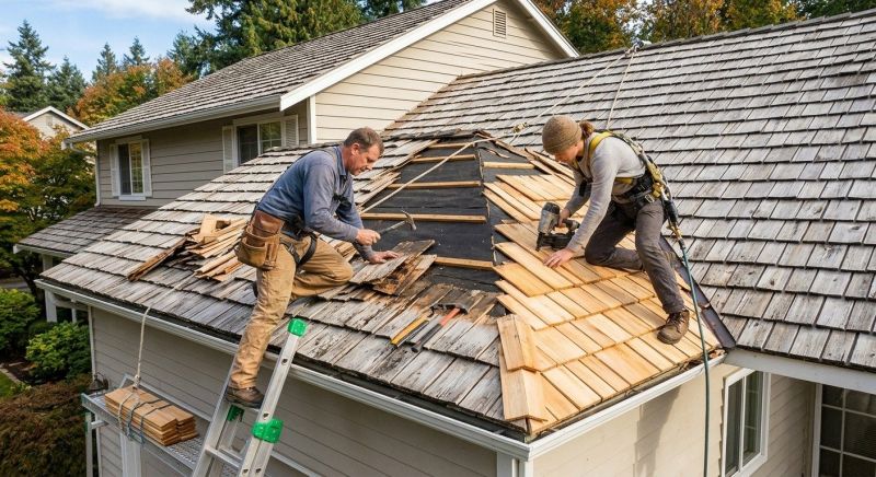 Cedar Shake Roof Construction in South Berwick, ME
