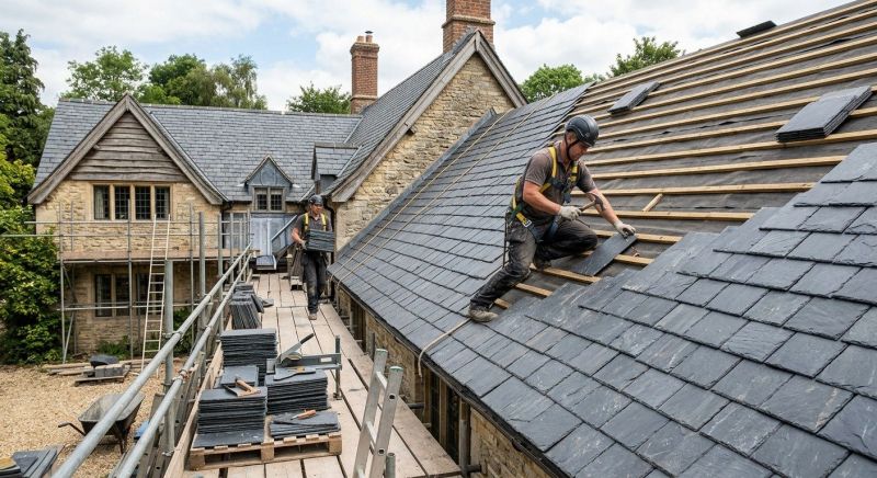 Slate Roof Construction in Hampstead, NH